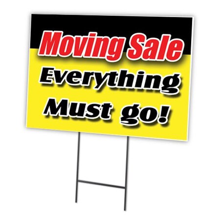 Signmission Moving Sale Everything Yard & Stake outdoor plastic coroplast window, C-1216-Moving Sale Everything C-1216-DS-Moving Sale Everything